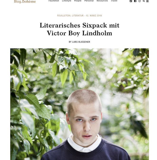 Literarisches Sixpack mit Victor Boy Lindholm